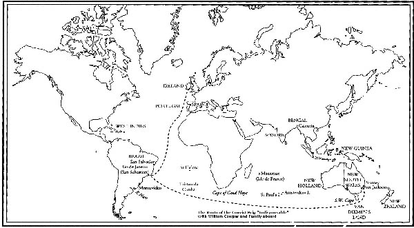 William Cowper Ship Route of the Inispensable Brig